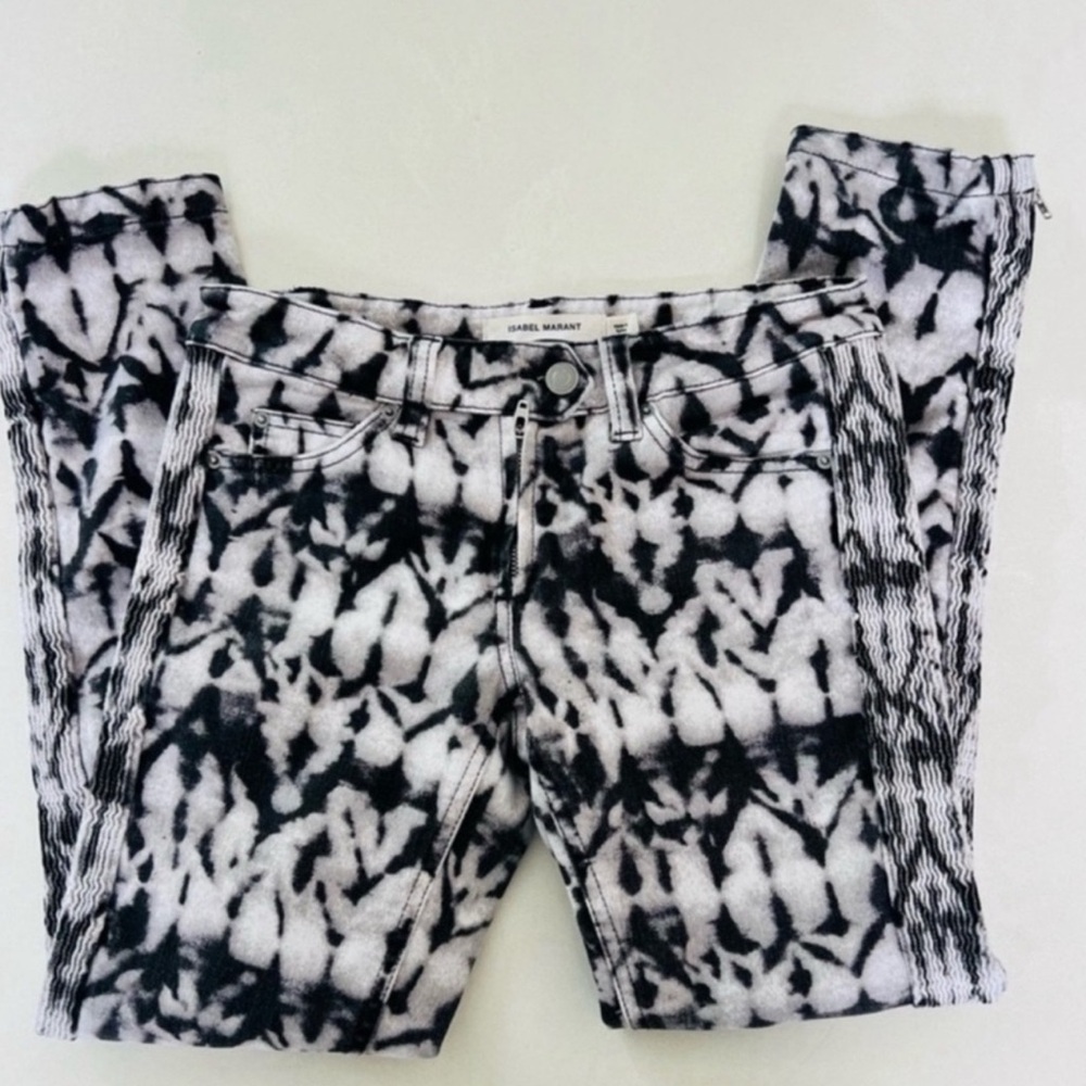 Isabel Marant Low Rise Tie Dye Utility Cropped Skinny Jeans 4